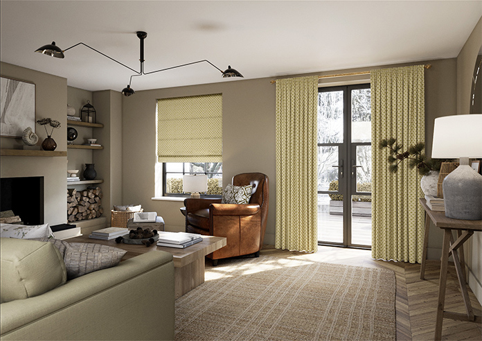 Land & Shore Dawn, Ochre - Twist&Fit Roman Blind - Image 7